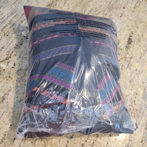 Coldwater Creek Size 12 Petite Denim Blazer Geometric Southwestern Sequin - Picture 13 of 13